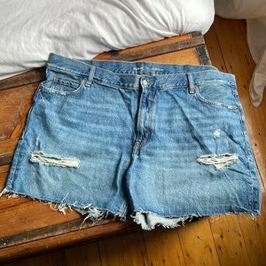 Old Navy Plus High Rise Slouchy Straight denim cutoff jean shorts